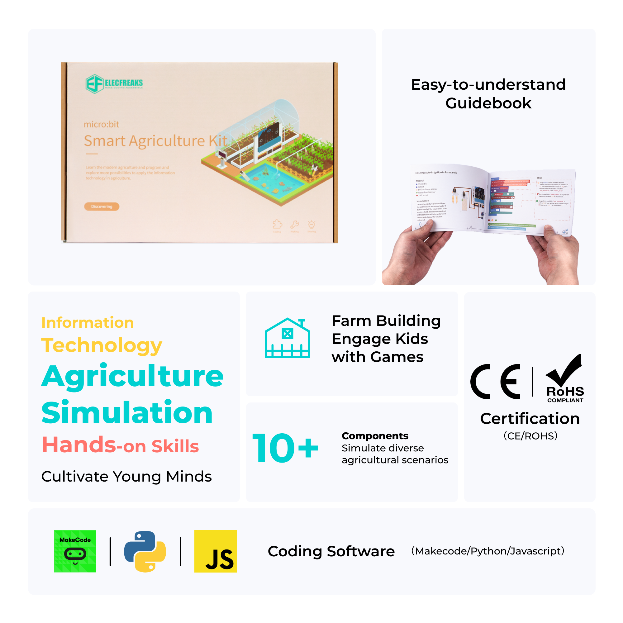 ELECFREAKS micro:bit Smart Agriculture Kit, A Programmable Smart Farm Kit for Student IoT Projects in Environmental Science