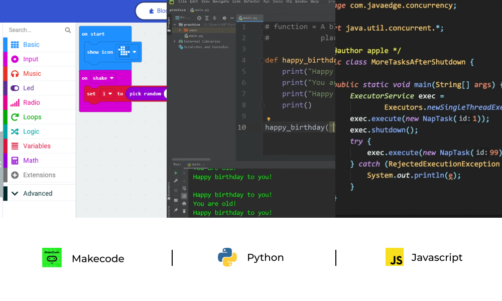 Smart farm kit supports multiple remote control and programming modes including MakeCode, Python, and JavaScript for flexible STEM education and IoT projects
