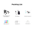Packing list of XGO robot kit including the robot, charger, instruction manual, balls and bricks, screwdrivers, and screw pack