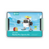 ELECFREAKS micro:bit Nezha Pro Sports Kit packaging, showcasing the sports robot kit with wheels and sensors, designed for creating interactive sports robots. The kit offers a fun DIY robot kit experience with programming options in MakeCode, Python, and JavaScript