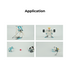 Various application examples of the DIY robot kit, including a sports robot, a robotic arm, a soccer ball kicker, and a rowing robot. These projects showcase the interactive potential of the Nezha Pro Sports Kit for building and programming robots with hands-on activities