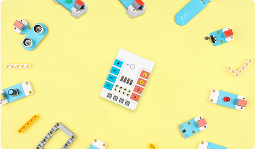 Nezha coding robotic kit controller with multiple sensors and LEGO compatible parts