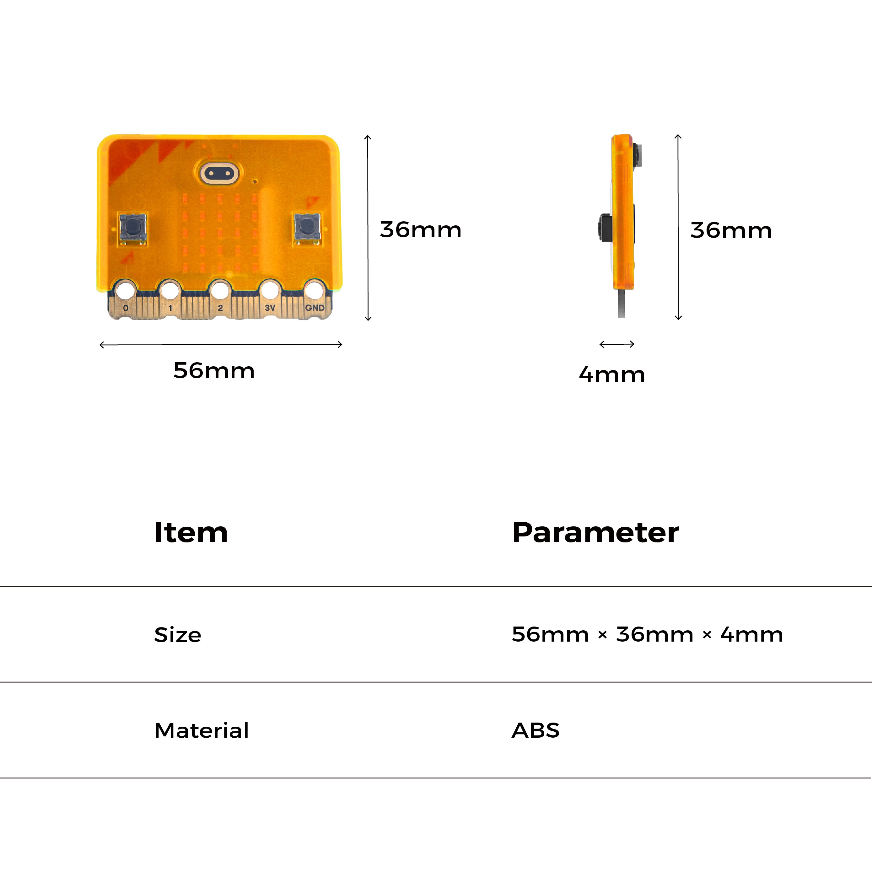 Estuche ELECFREAKS micro:bit - Amarillo 