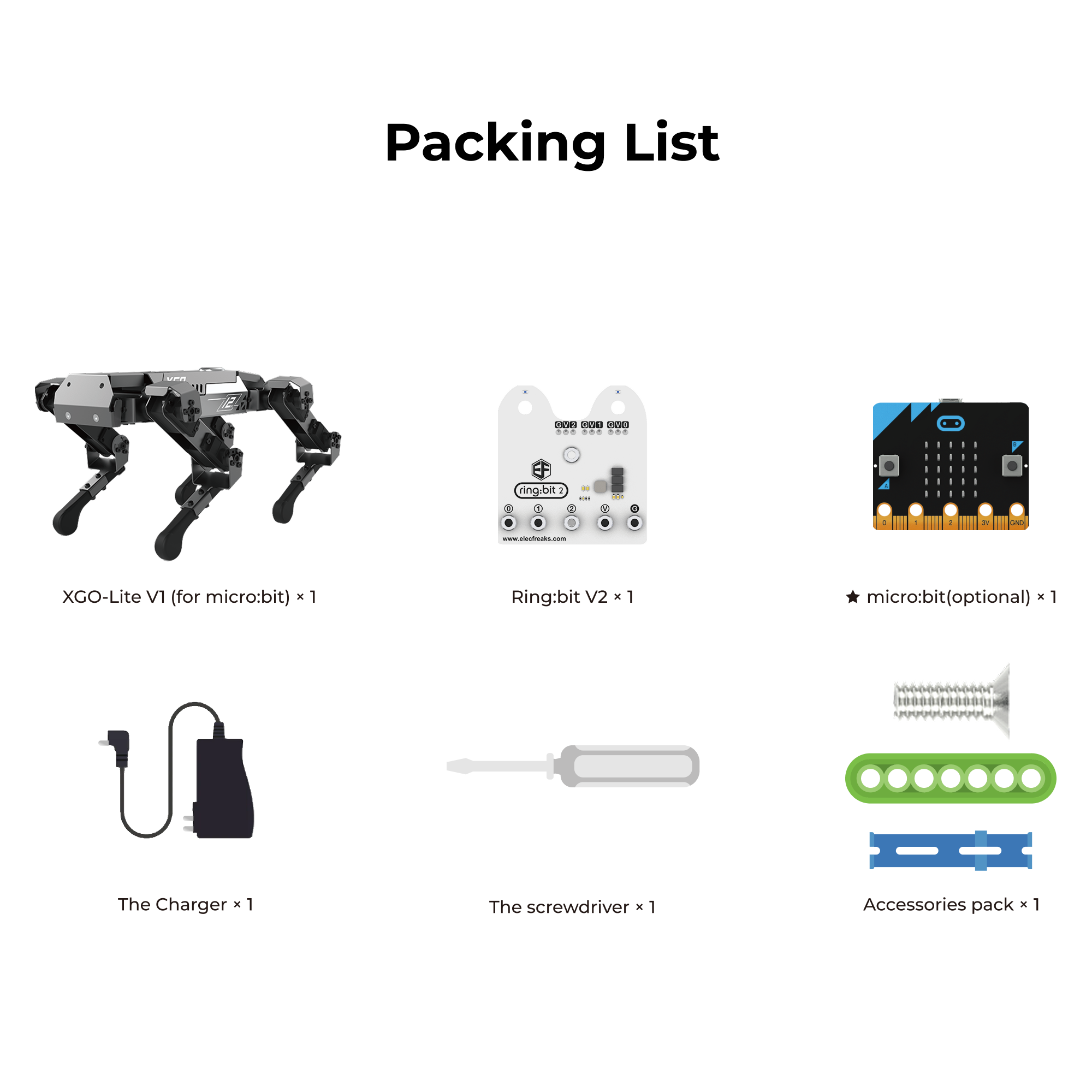 ELCFREAKS micro:bit XGO ロボット プログラミング キット（micro:bit ボードなし）