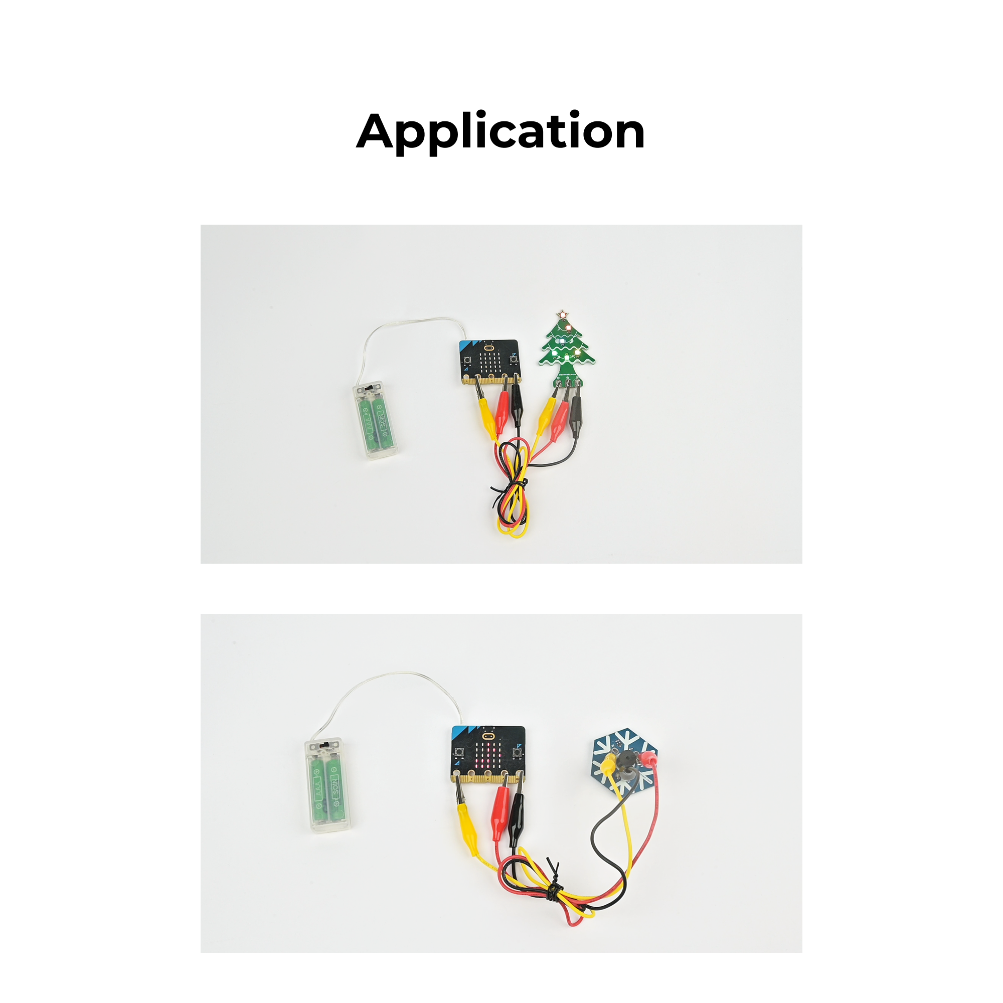 ELECFREAKS micro:bit クリスマス キット (クリスマス ツリー レインボー LED &amp; スノーフレーク ブザー)