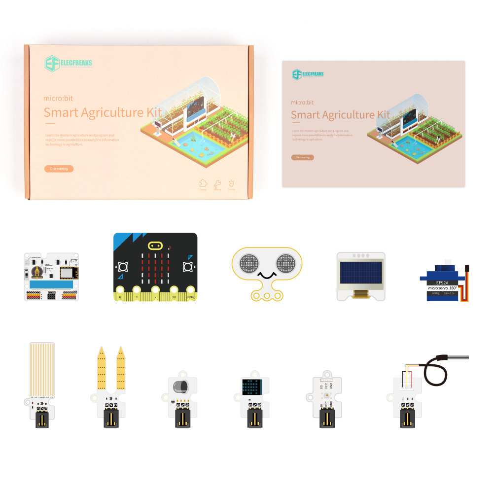 Kit de agricultura inteligente ELECFREAKS micro: bit, kit STEM de programación DIY con sensores electrónicos de codificación básica