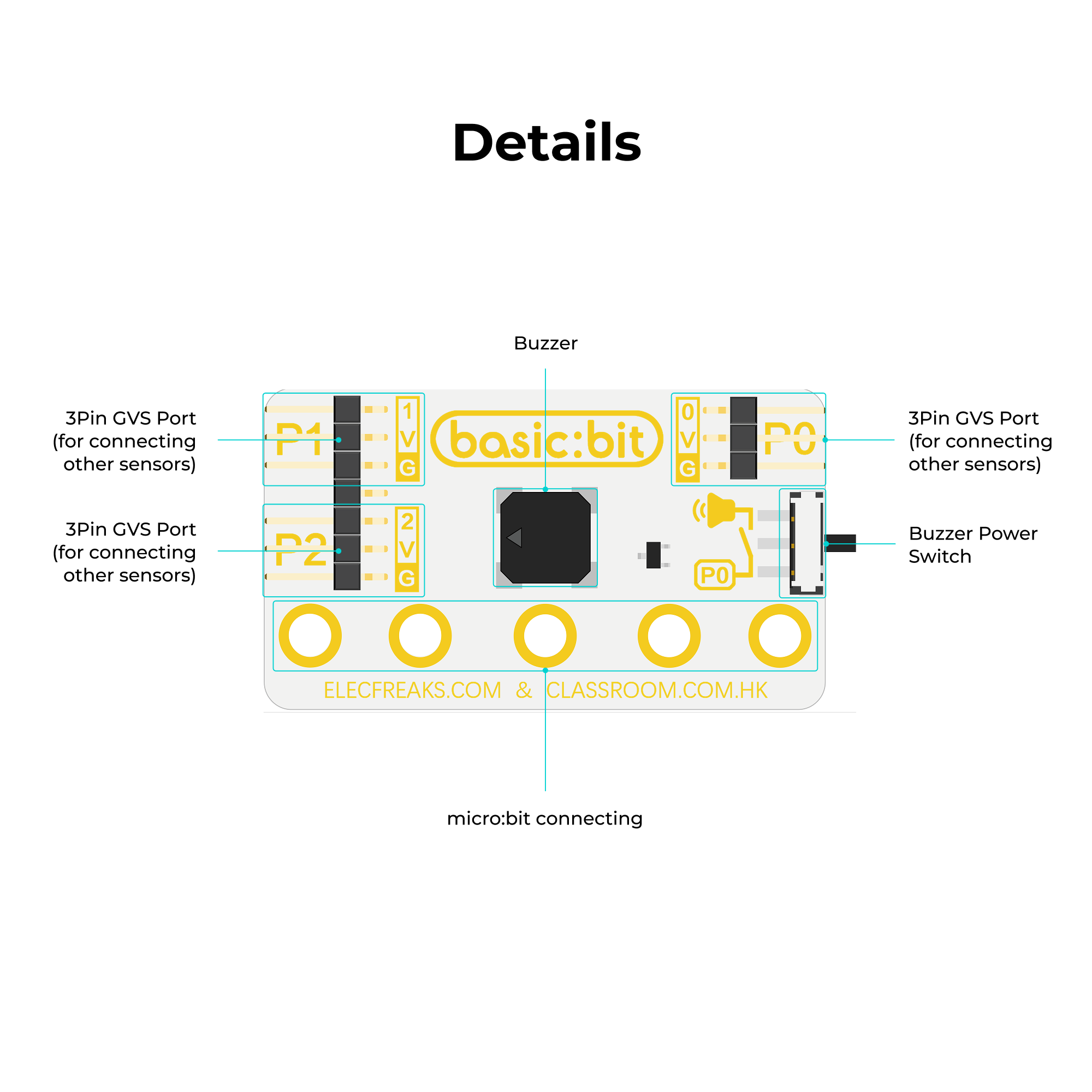 ELECFREAKS micro:bit Basic:bit (Three Ways I/O Expansion, Mini Version)